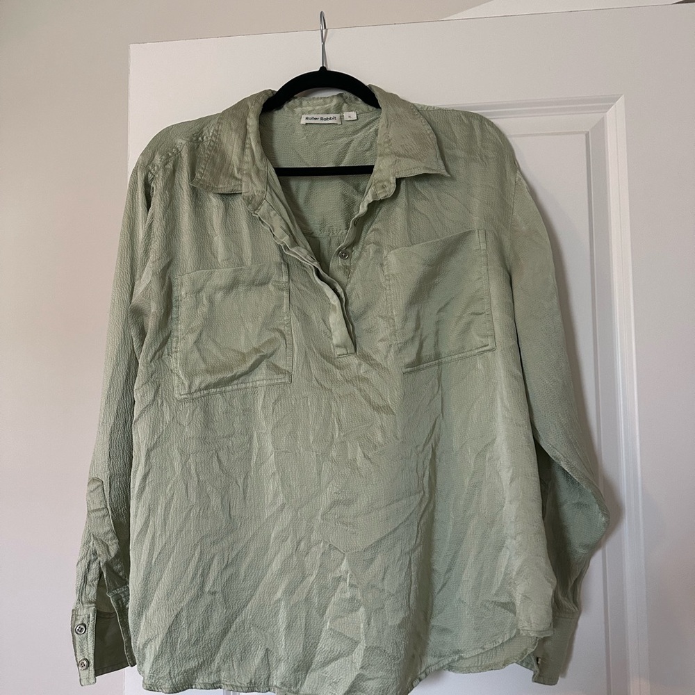 Roller Rabbit Sage Green Blouse